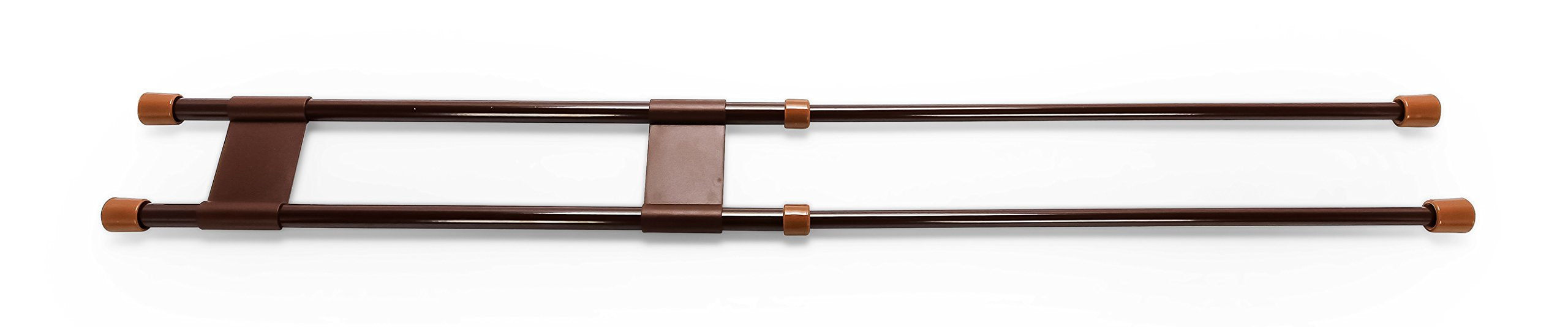 28" Camco Double RV Refrigerator Bar, Holds Food and Drinks in Place During Travel, Prevents Messy Spills, Spring Loaded and Extends Between 16" and 28" - Brown (44077)