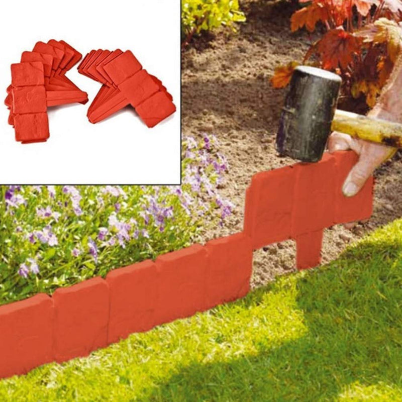 10pcs Fawcotu Hammer-in Stone Effect DIY Decorative Garden Edging Palisade Trellis