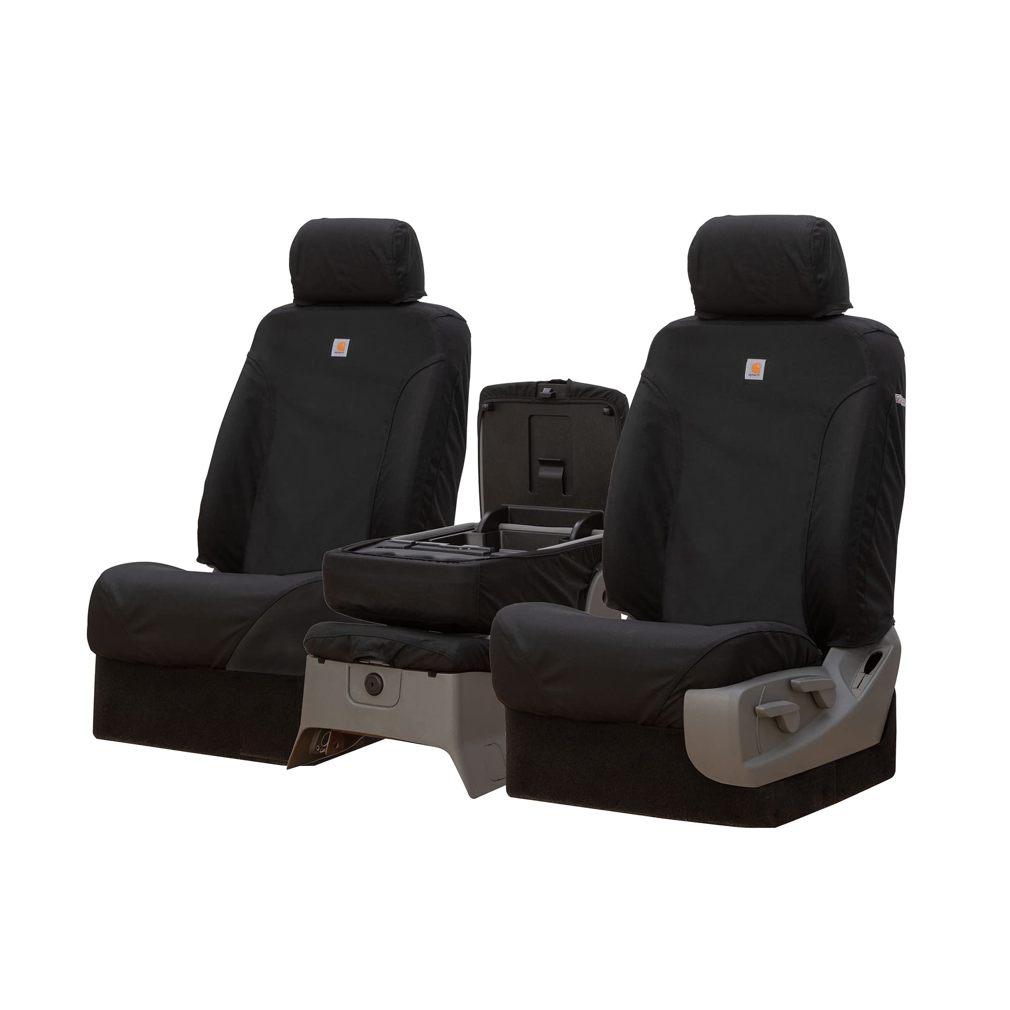Covercraft Super Dux Carhartt SeatSaver Custom Seat Covers | SSC3479COBK | 1st Row 40/20/40 Bench Seat | Compatible with Select Chevrolet Silverado/GMC Sierra 1500/2500/3500 Models | Black