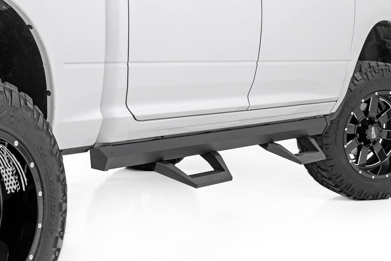 Rough Country Adjustable SRX2 Aluminum Steps for Ram 1500/2500/3500 (2010-2018) Crew Cab - Modular Running Boards with Slide-Adjust Steps