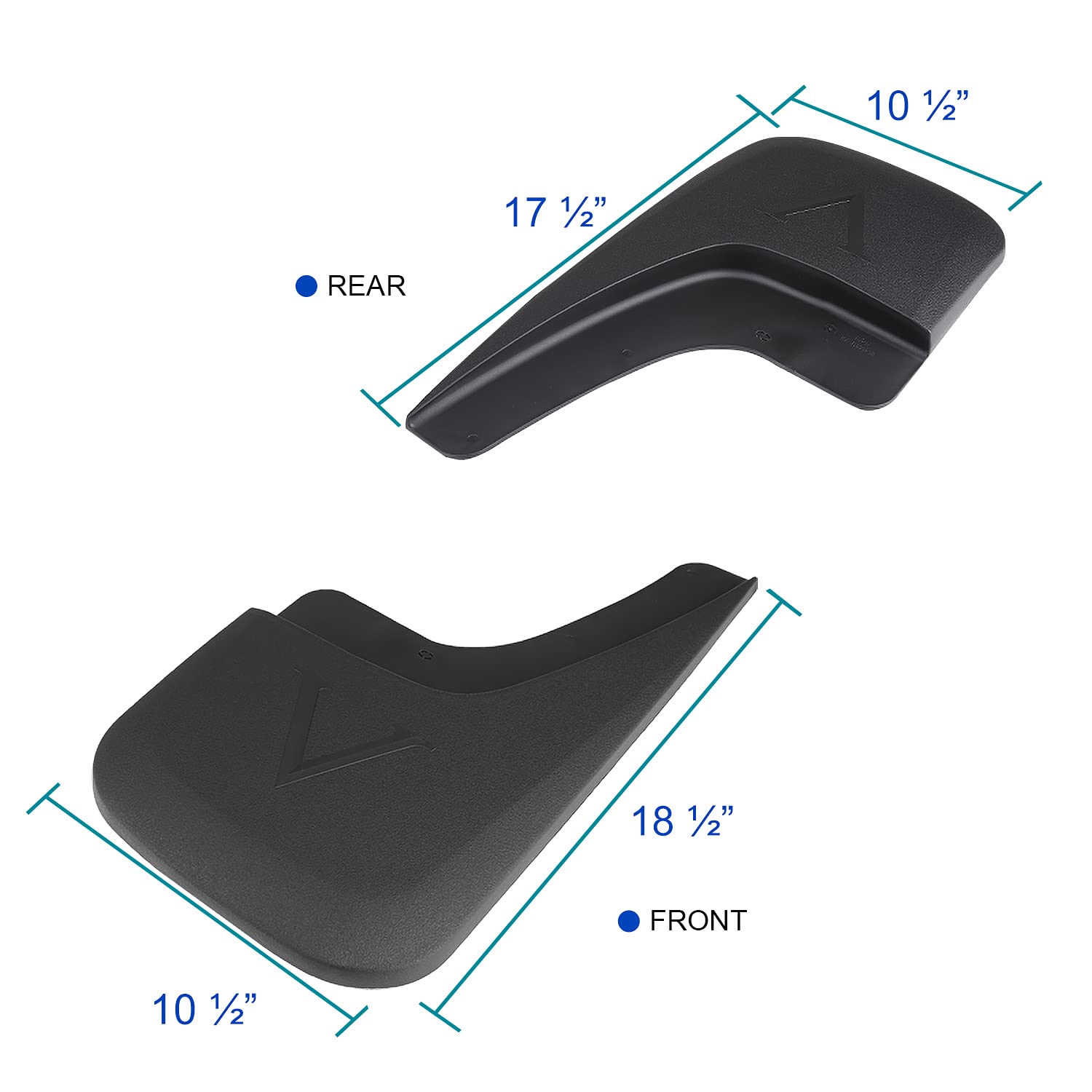 4PC Spec-D Tuning Mud Flaps Set Splash Guard Front + Rear Compatible with 2014-2018 GMC Sierra 1500 2500HD 3500HD