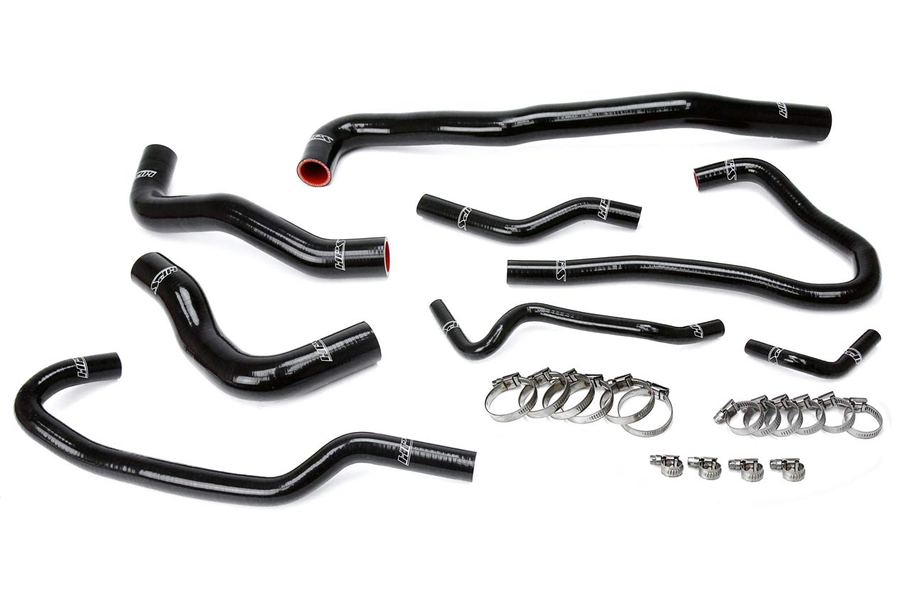 Black HPS 57-1546-BLK Silicone Radiator and Heater Hose Kit Coolant