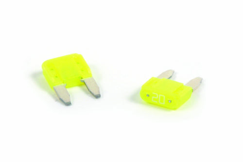 20 AMP Camco 65149 Mini-Blade Fuse - Pack of 2 Yellow