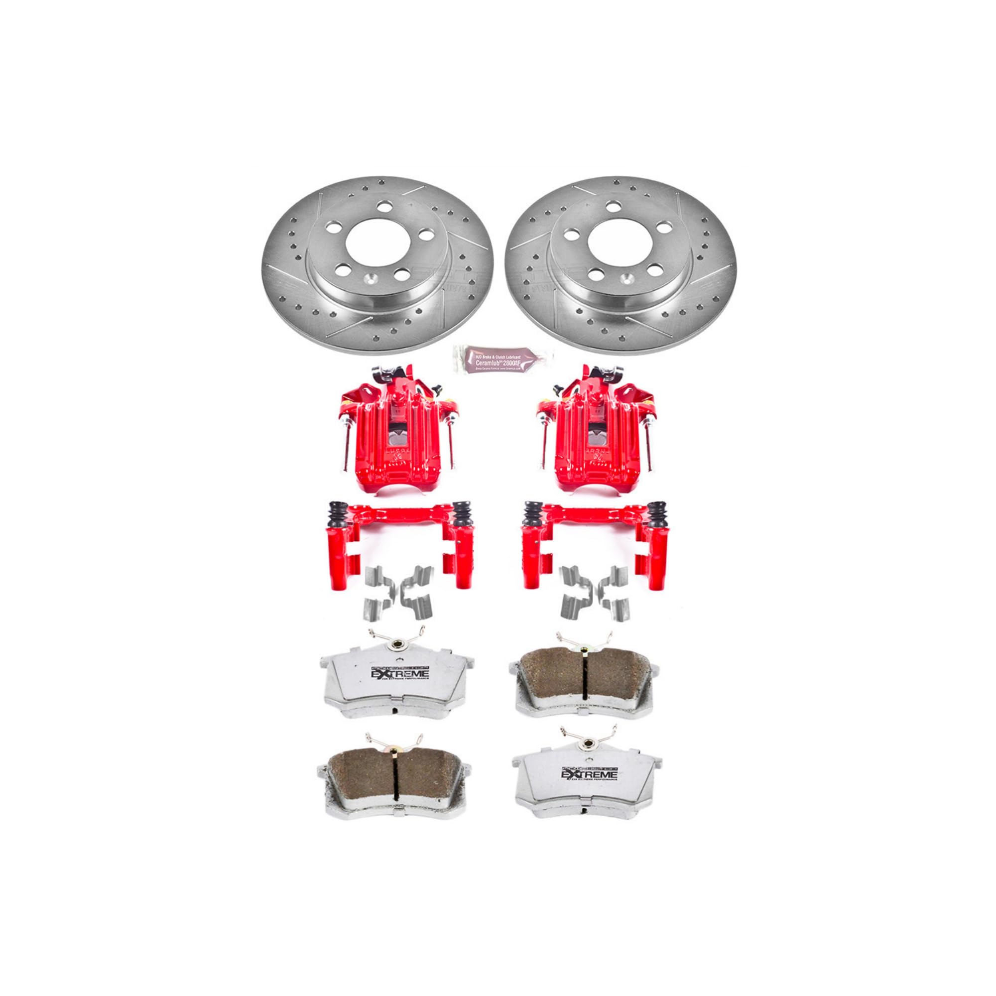 Power Stop Rear KC3093-26 Z26 Street Warrior Brake Kit For Audi TT Quattro 2000-2006 [Model Specific]