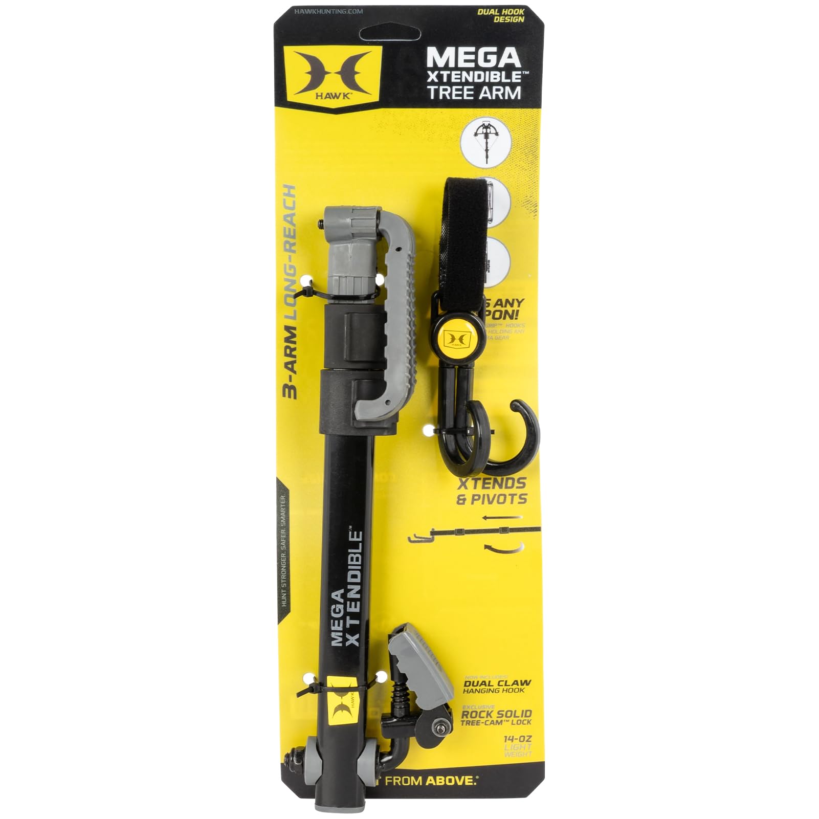 Xtendible Hawk Tree Arm Black, One Size