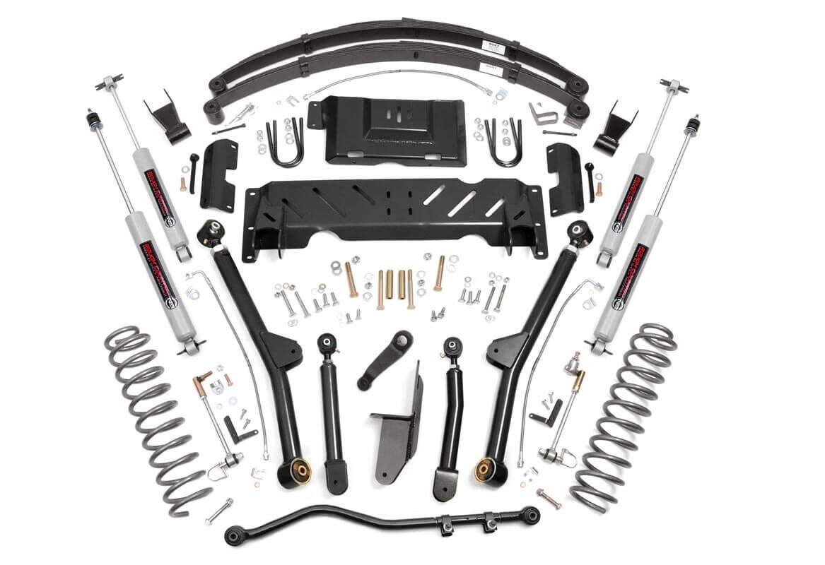 6.5" Lift Kit Rough Country Fits 1984-2001 [ Jeep ] Cherokee XJ 2.5L/4.0L Long Arm Suspension w/N3 Premium Shocks 67222