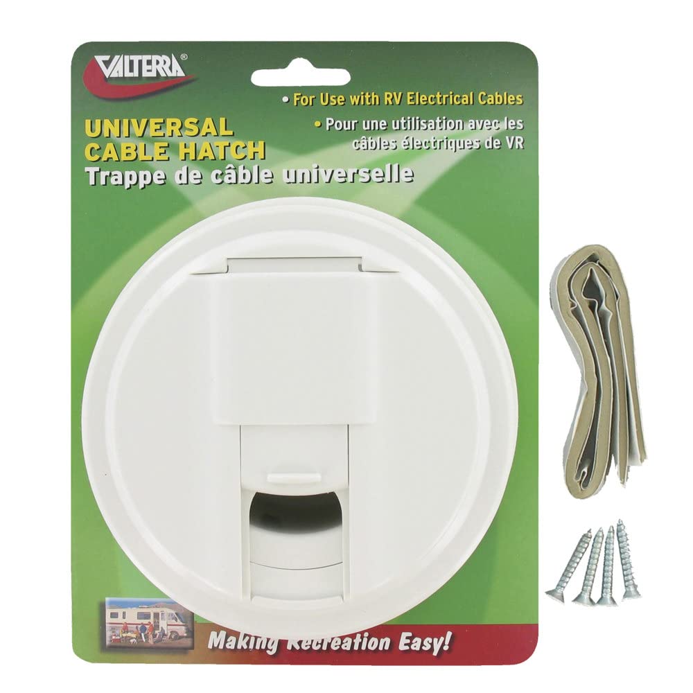 Valterra Universal A10-2130VP Round Cable Hatch - White
