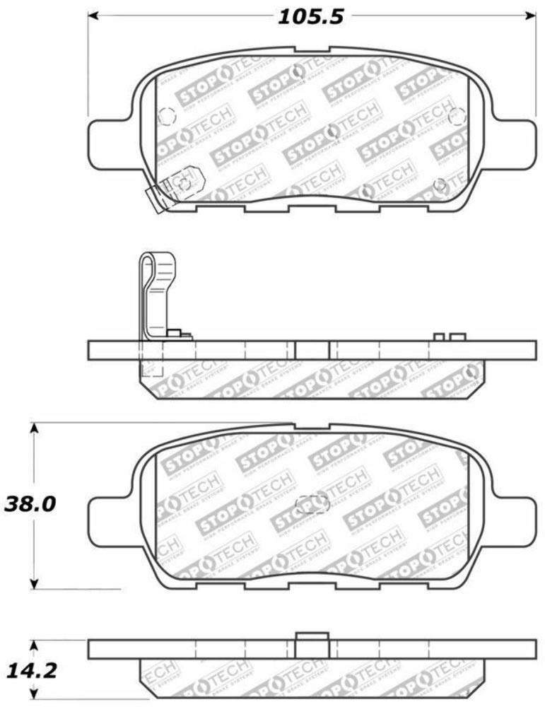Centric Automotive StopTech 309.09050 Rear Brake Pads for Select Nissan, Renault Model Year