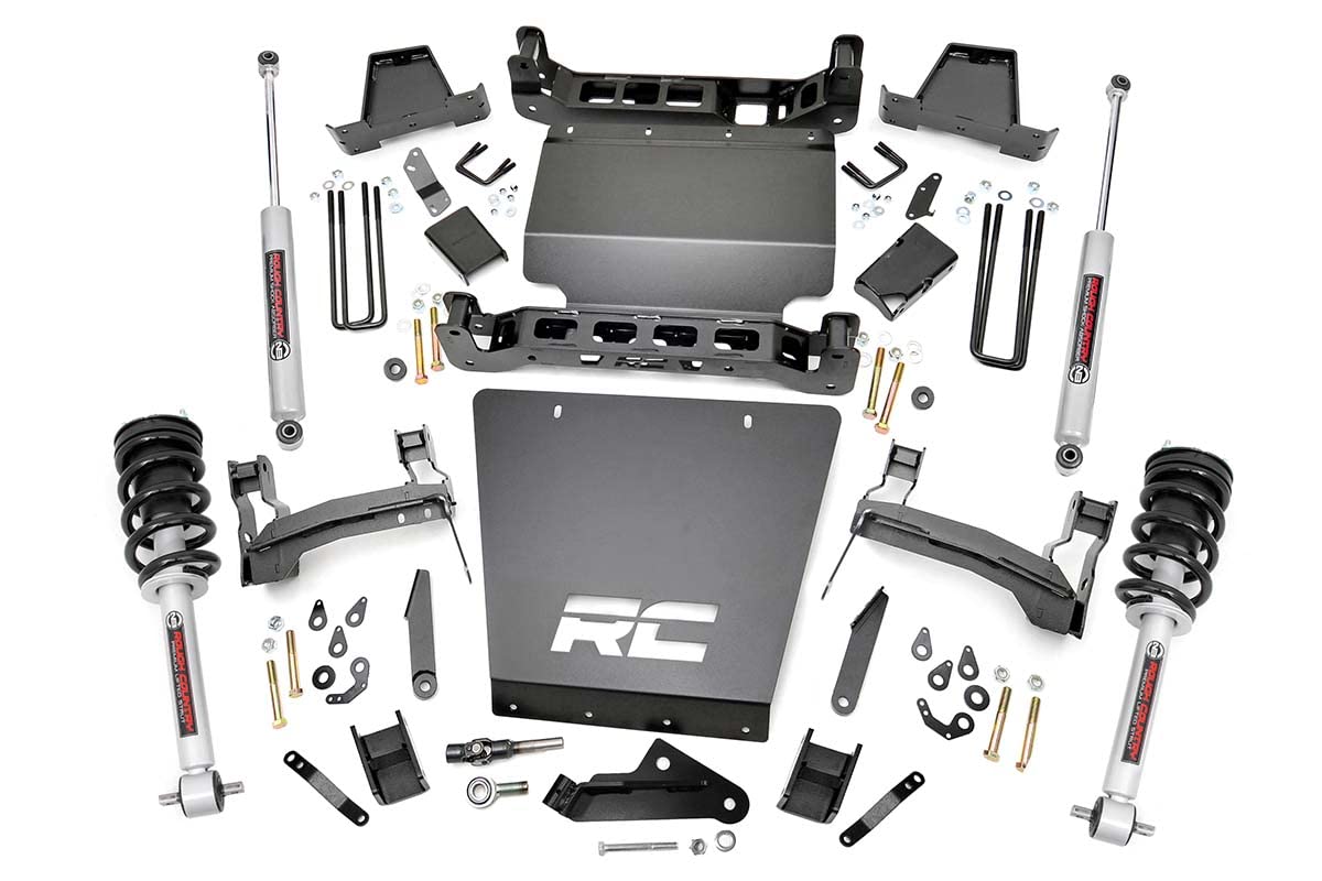 7" Lift Kit Rough Country with N3 Loaded Struts/N3 Rear Shocks for Chevy Silverado & GMC Sierra 1500 (2014-2016)