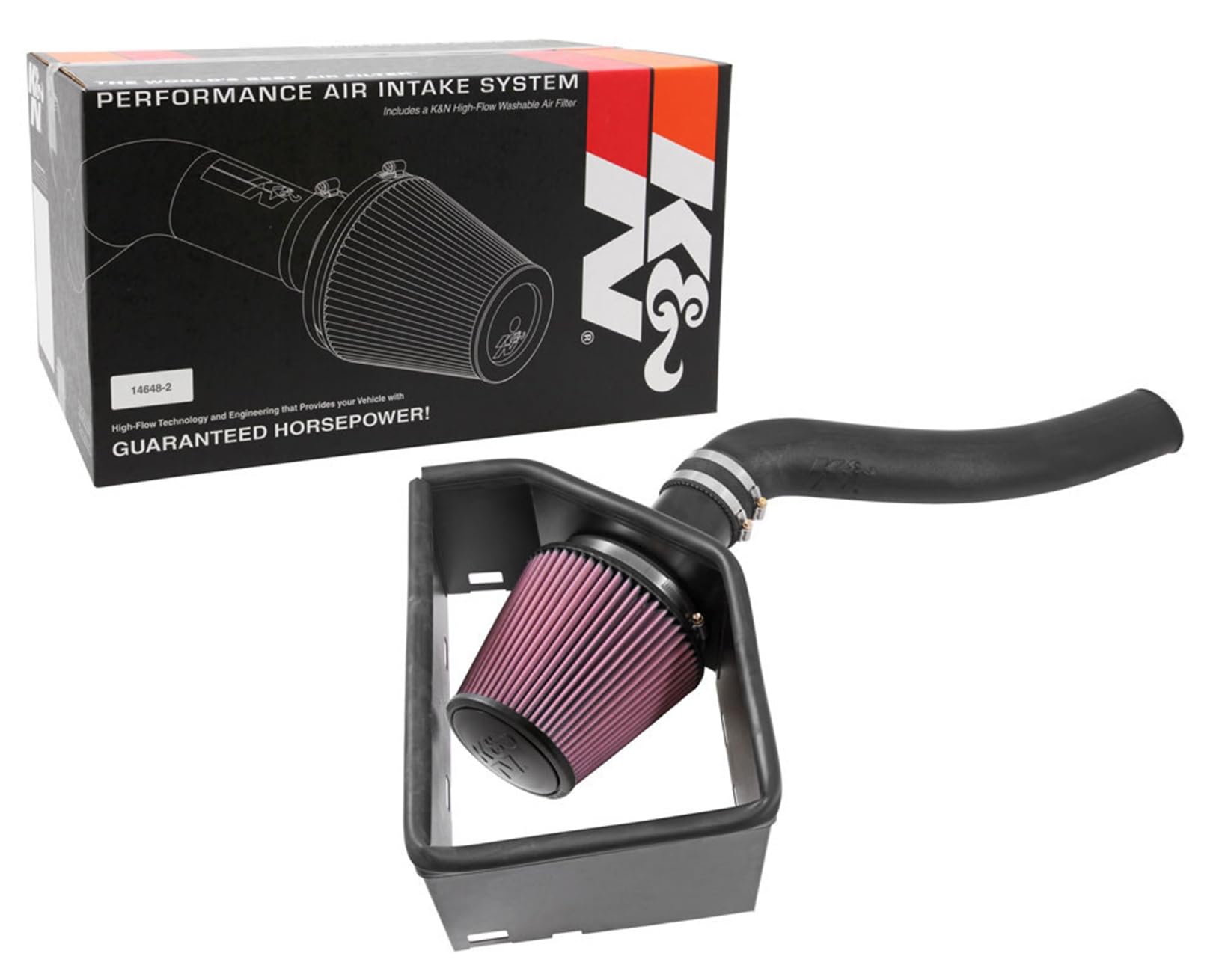 Cold Air Intake System K&N: High-Flow Air-Filter, Increase Performance & Horsepower: Compatible with 2019 RAM 1500 Classic; 2014-2018 DODGE 1500; 2014-2018 RAM 1500, 57-1571