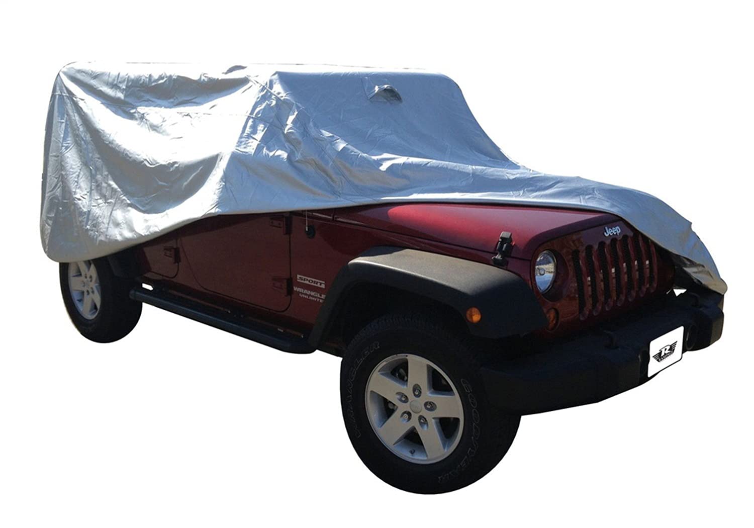 Custom Vehicle Cover for Jeep Wrangler JK RAMPAGE PRODUCTS | Multiguard, Lock, Cable & Storage Bag, All-Weather, Silver | 2203 | Fits 2007-2018 Jeep Wrangler JK 2-Door