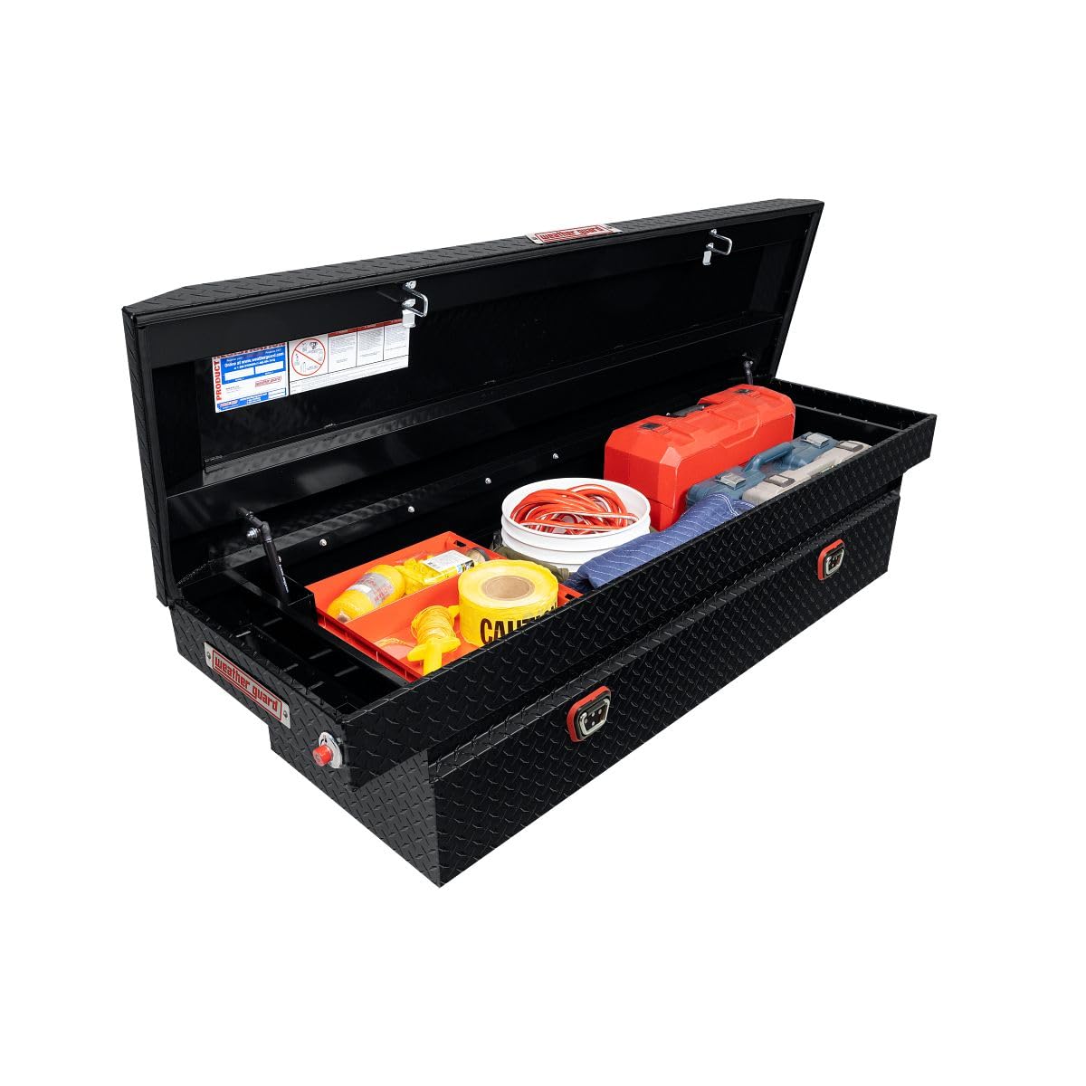 Weather Guard Saddle Box Model 127-5-04, Aluminum, Full Standard, Gloss Black, 11.0 cu ft