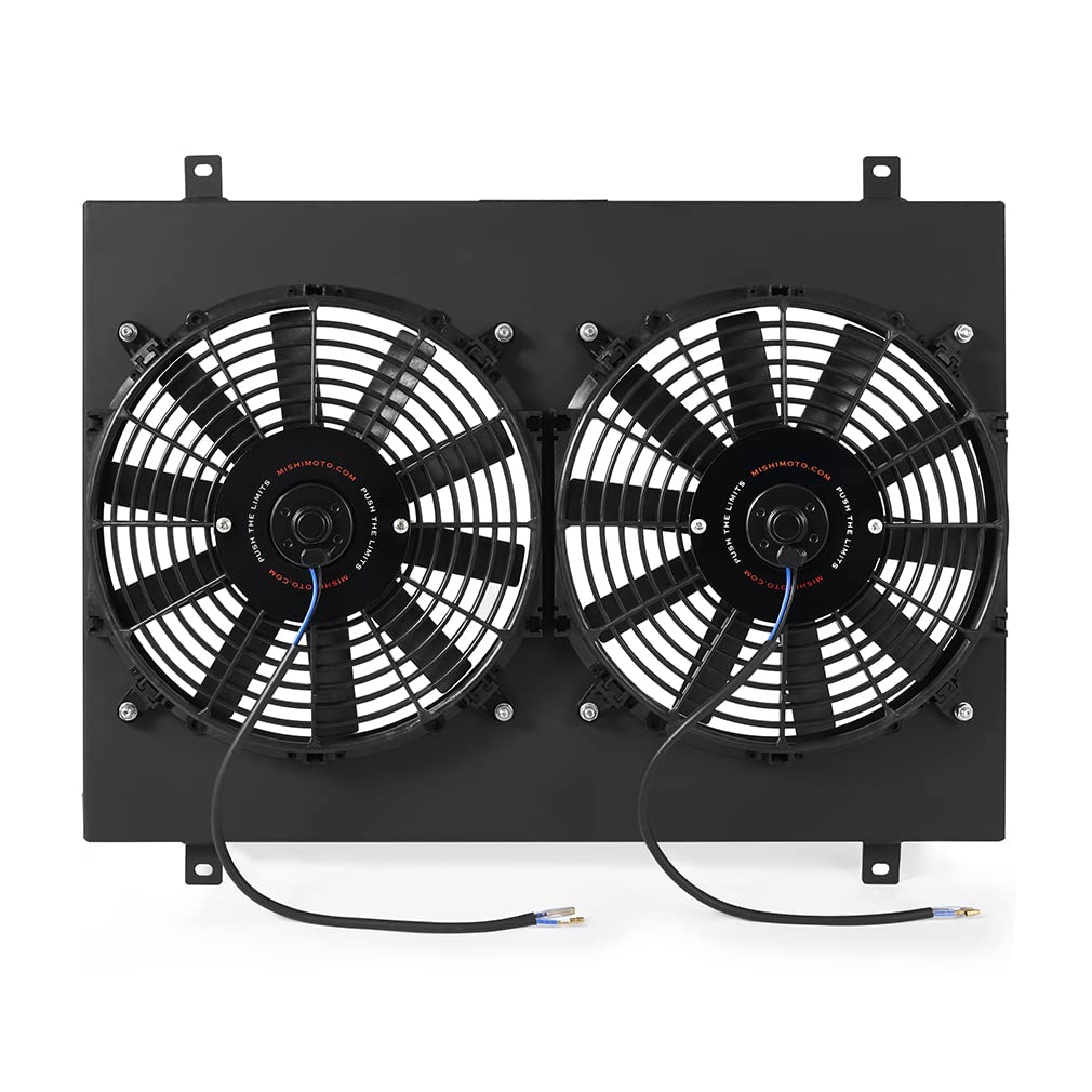 Mishimoto Aluminum Performance Radiator Fan Shroud Kit Compatible With Ford Mustang 1979-1993, Black