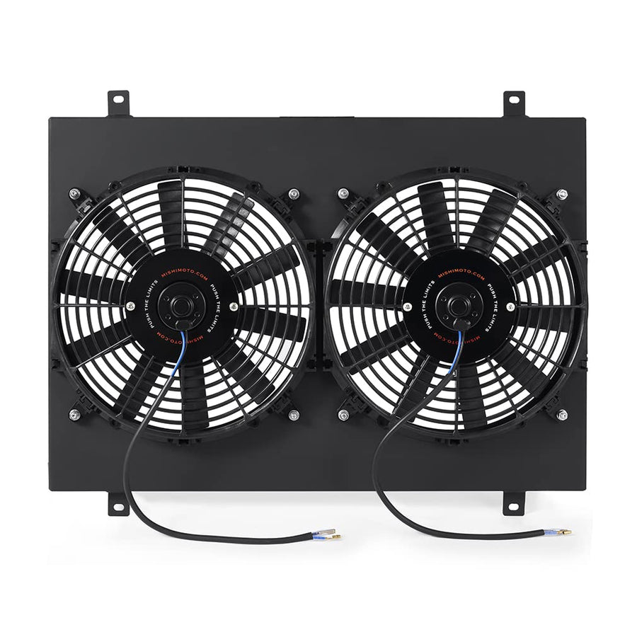 Mishimoto Aluminum Performance Radiator Fan Shroud Kit Compatible With Ford Mustang 1979-1993, Black