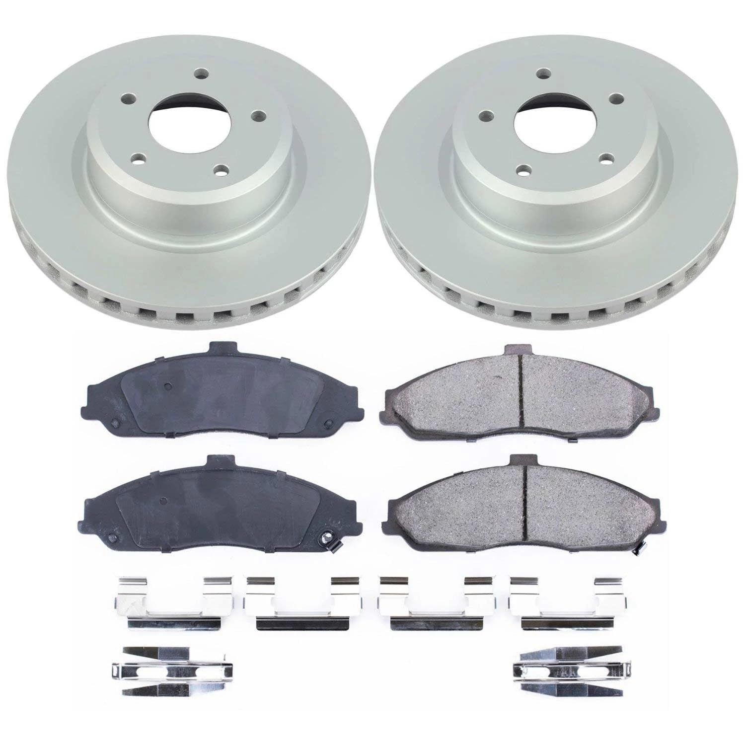Power Stop Front Coated Rotor Kit CRK2912,Z17 & Ceramic Brake Pads For Pontiac GTO 2005-2006 [Model Specific]