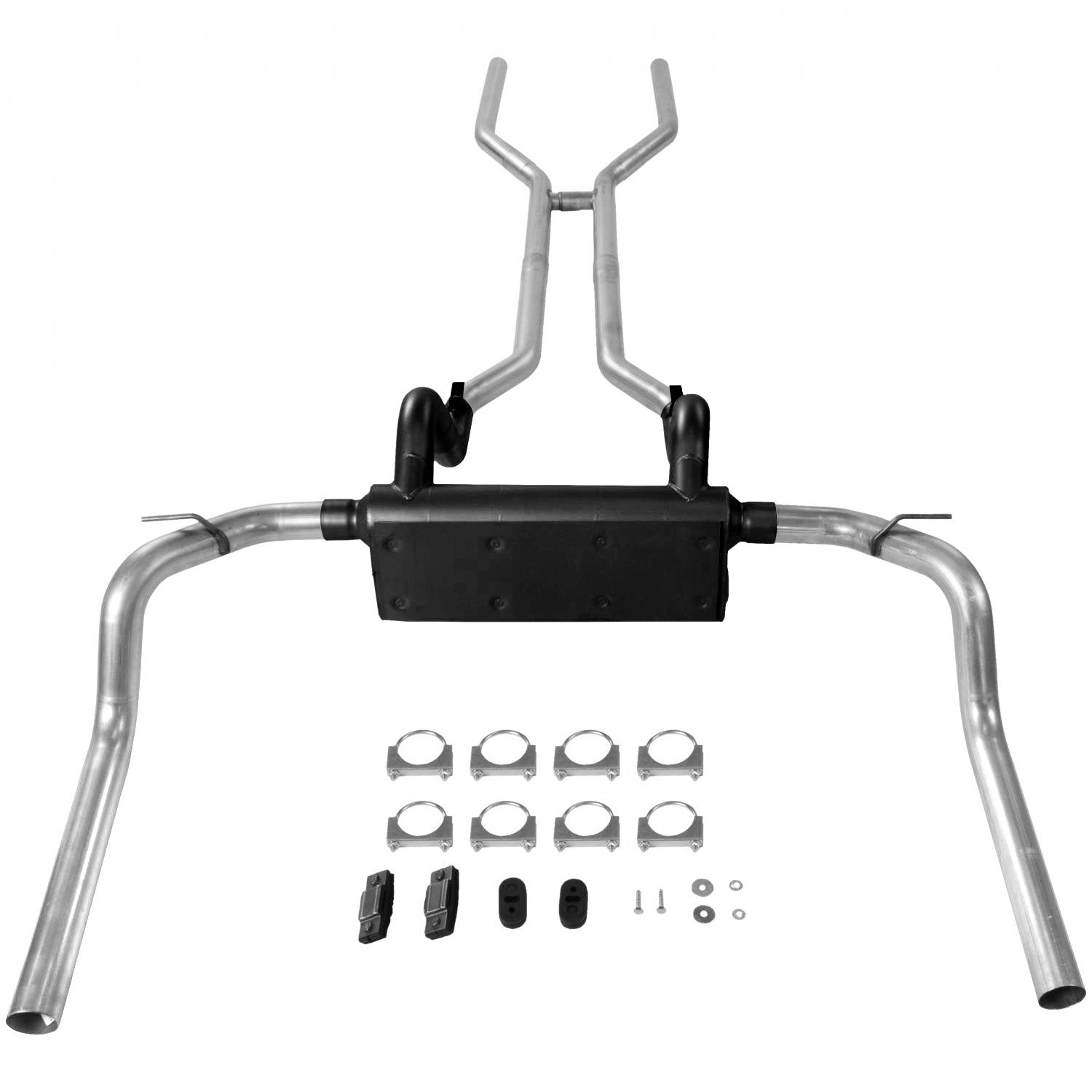 Flowmaster American Thunder 17104 Crossmember-Back Exhaust Kit 2.5 Inch Aluminized Steel Compatible with 1967-1974 Chevy Camaro, Pontiac Firebird and 1968-1974 Chevy Nova with V8 engine