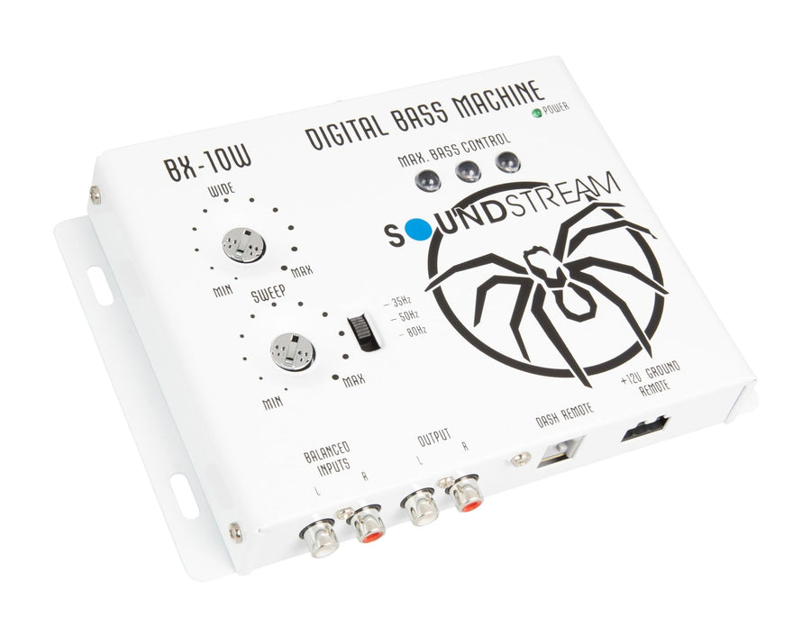 Bass Processor Soundstream BX-10W – White | Car Audio Bass Restoration Processor with Remote Control | Subwoofer Bass Booster and Epicenter Alternative for Factory & Aftermarket Sound Systems