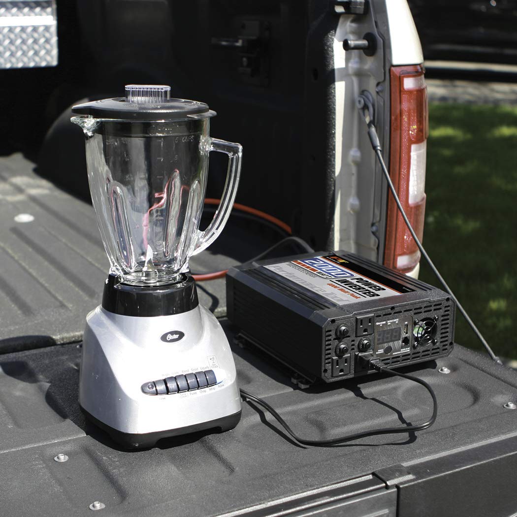 2000-Watt Performance Tool W16653 Power Inverter - Efficiently Power Your Electronics On-the-Go with this Portable Inverter