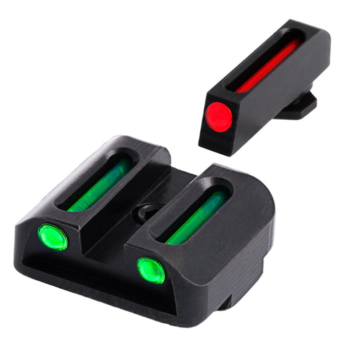 Fiber-Optic TRUGLO Handgun Night Sight | Compact Durable Snag-Resistant High-Visibility Red Front & Green Rear Sight, Compatible with Glock High Handguns