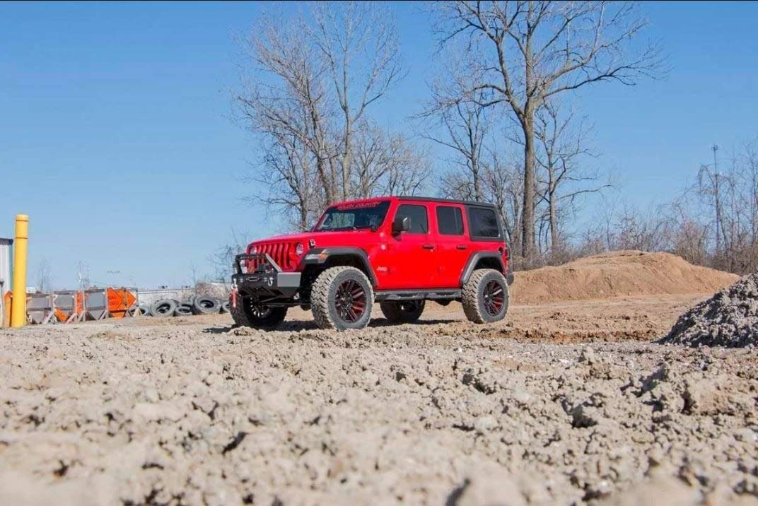 3.5" Rough Country Lift Kit w/ N3 Shocks for Jeep Wrangler JL Unlimited (2018-2023) 4-Door - Control Arm Drop Brackets, Fits up to 35" Tires