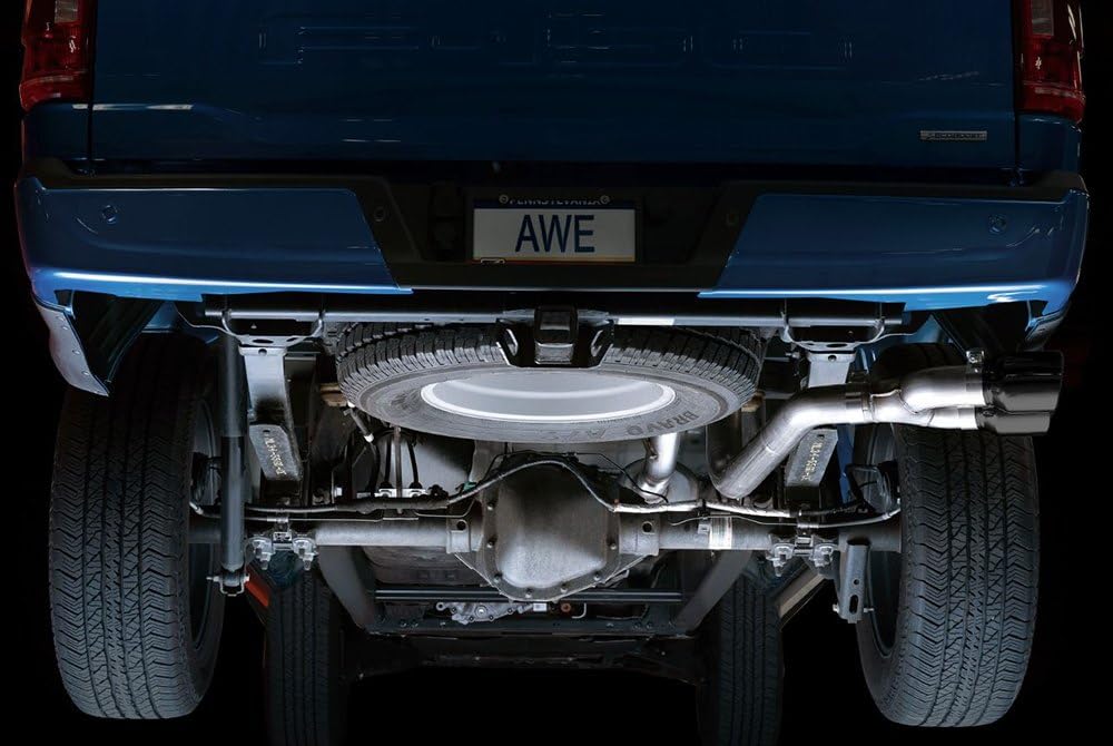 Ford F150 AWE 0FG 21+ Dual Side Exit Cat-Back Exhaust - 4.5in Diamond Black Tips