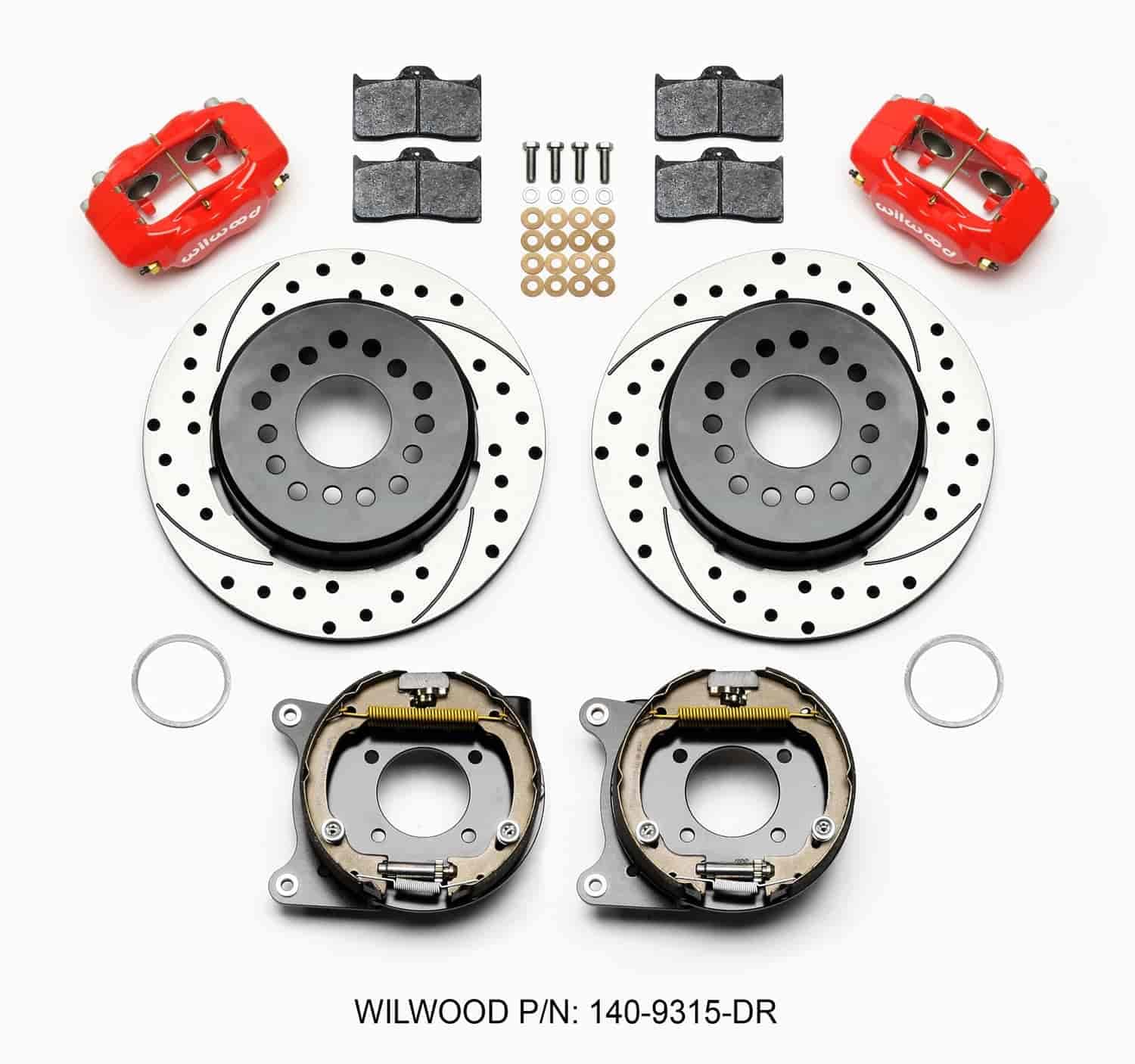 Brake Kit Wilwood Rear GM 12 Bolt Drilled Red
