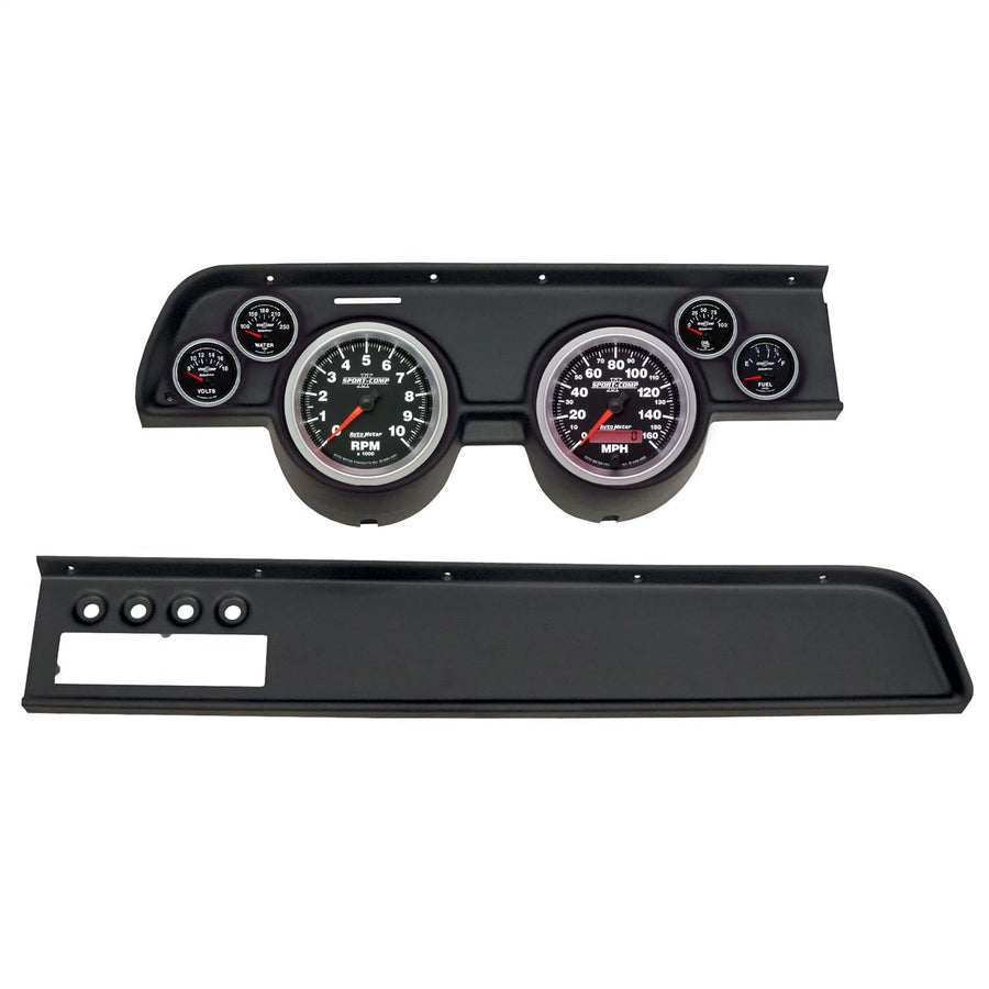 AutoMeter Dash Kit Direct Fit, (3 3/8" X2, 2 1/16" X4), MERC Cougar Ac 67-68, Sport-Comp Ii (2115-12)