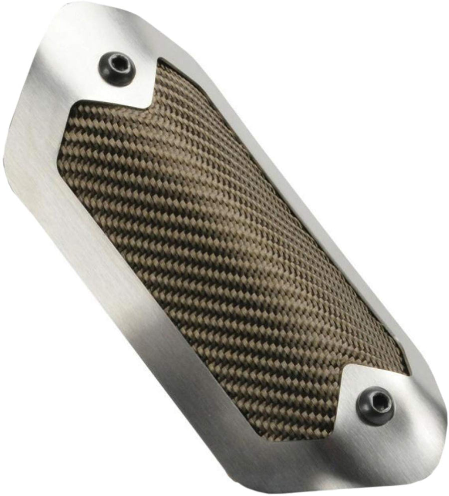 Flexible 3.5" x 6.5" Design Engineering Titanium Heat Shield with Metal Trim Ring