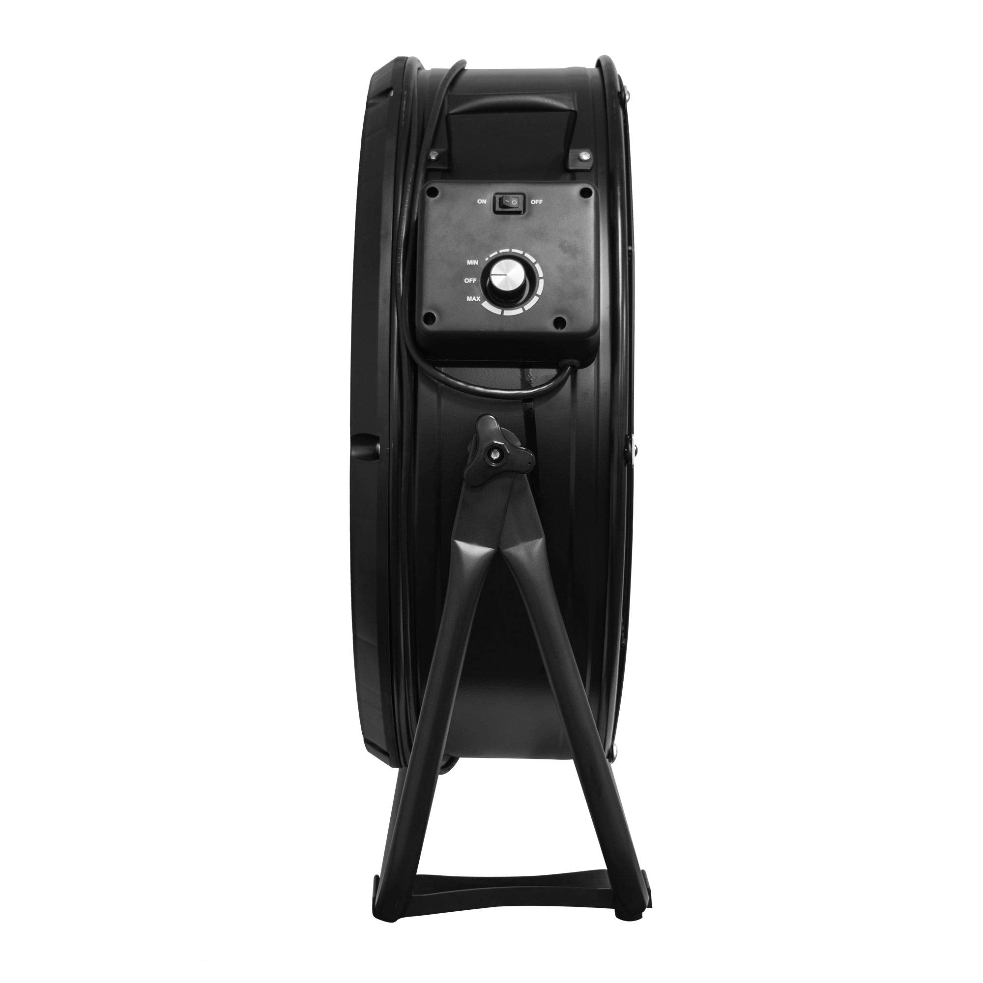 FD-630D XPOWER 1/2 HP 5800 CFM 1.8 Amps Variable Speed Enclosed Brushless DC Motor High Velocity 24” Drum Fan