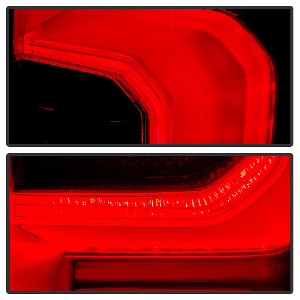 Chevy Silverado 1500 16-18 OE Plus (Fit Halogen Model) LED Tail Lights - Red/Clear Spyder