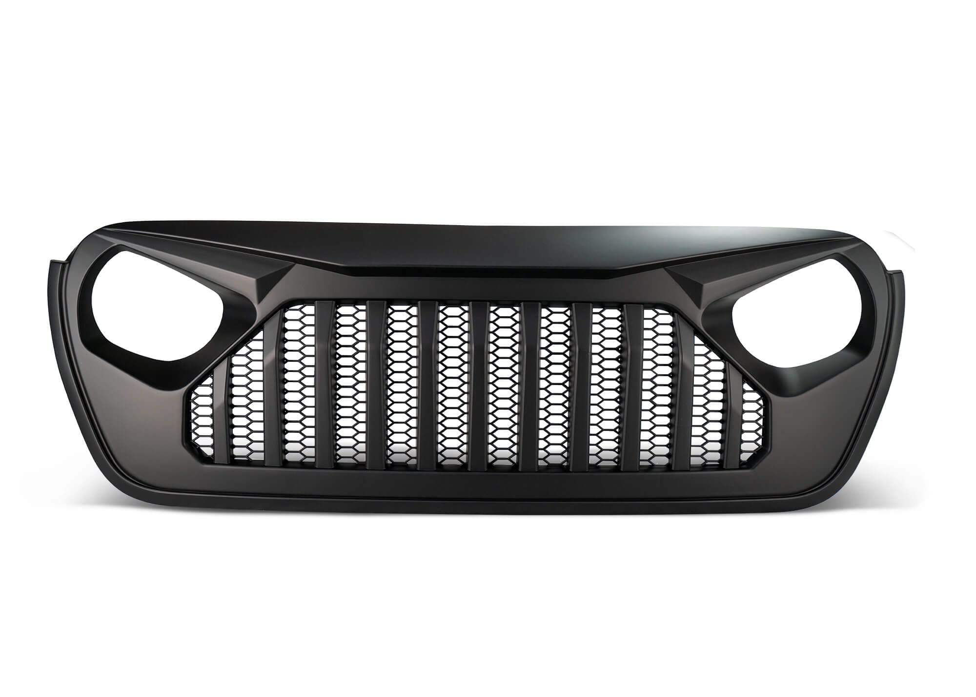 GRJL-01 | DV8 Offroad | ABS Grill Shell fits 2018-Current Wrangler JL and 2020-Current Gladiator JT | Aggressive Design | Customizable Flat Black Finish