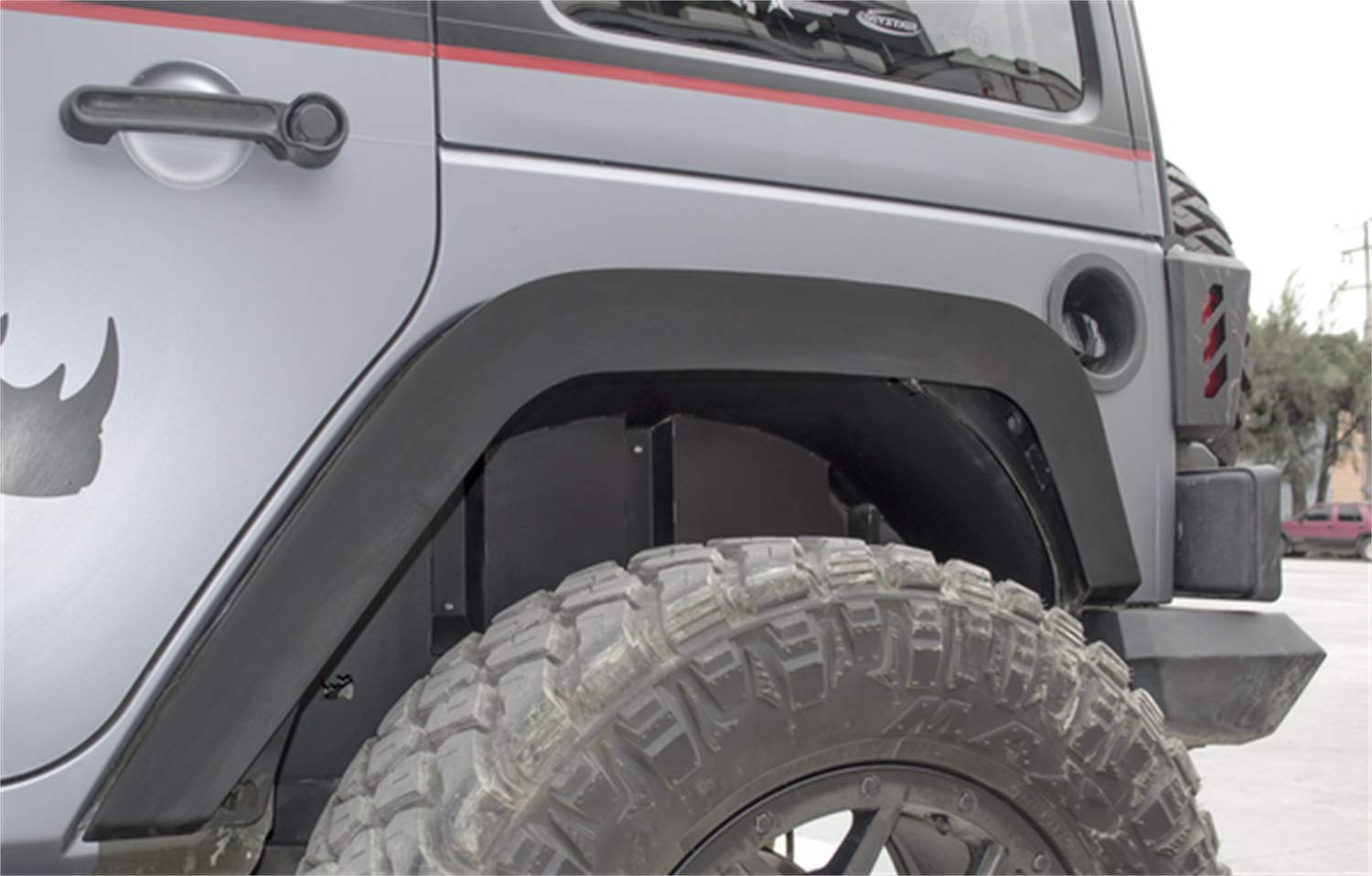Rear Go Rhino Inner Fender Liners | Aluminum, Textured Black | 702002T | Fits 2007 - 2018 Jeep Wrangler JK & Wrangler JKU, 2-Door or 4-Door