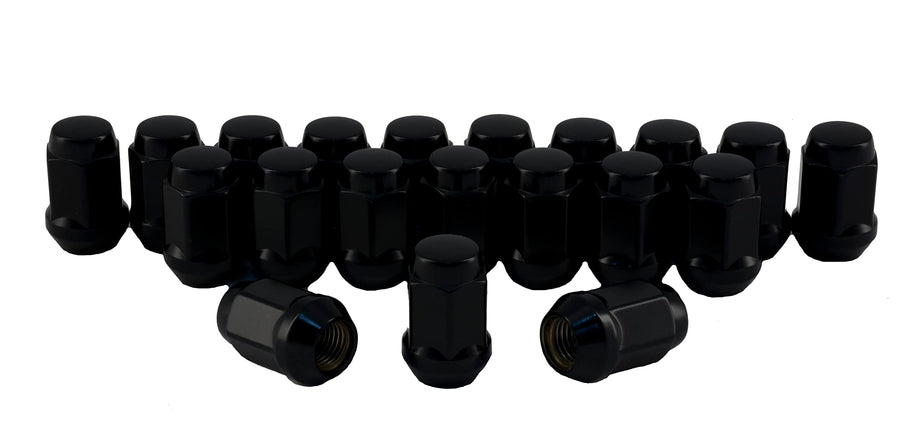 C1702B-SET Rocket Racing Wheels 7/16 Bulge Acorn Lug Nuts Black 3/4 Hex Set 20