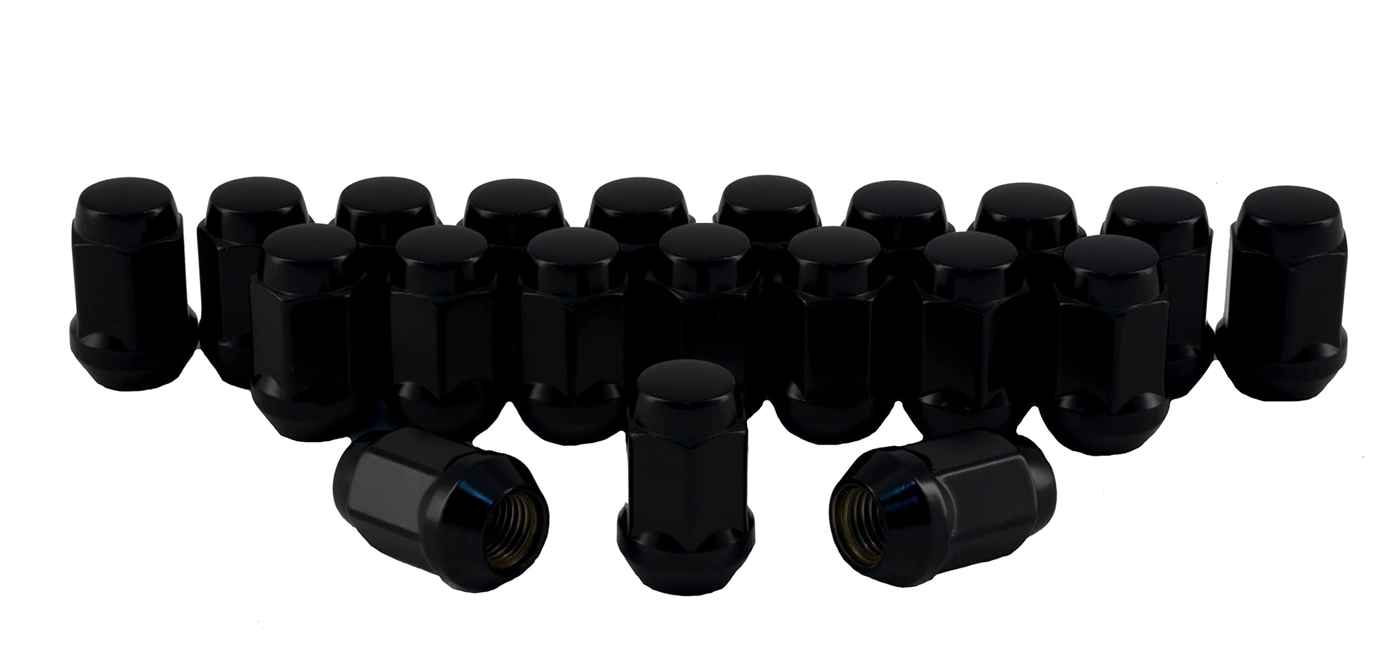 C1702B-SET Rocket Racing Wheels 7/16 Bulge Acorn Lug Nuts Black 3/4 Hex Set 20