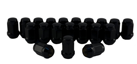 C1702B-SET Rocket Racing Wheels 7/16 Bulge Acorn Lug Nuts Black 3/4 Hex Set 20
