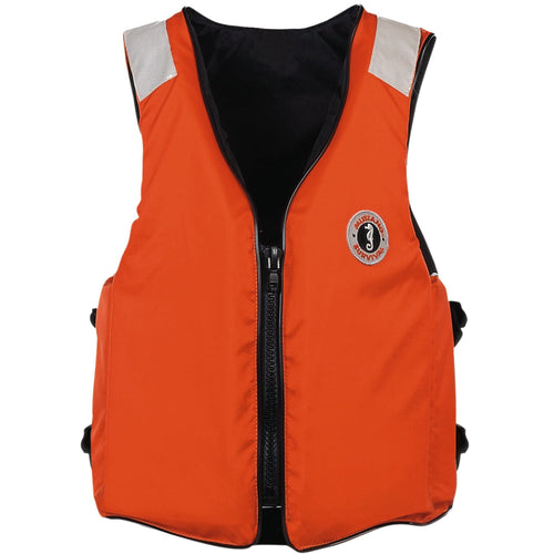 Classic Mustang Survival Industrial Vest w/Solas Tape (Orange - XXL) - USCG Approved, Fast tab Attachment, Solas, mesh Lining, Side adjustments