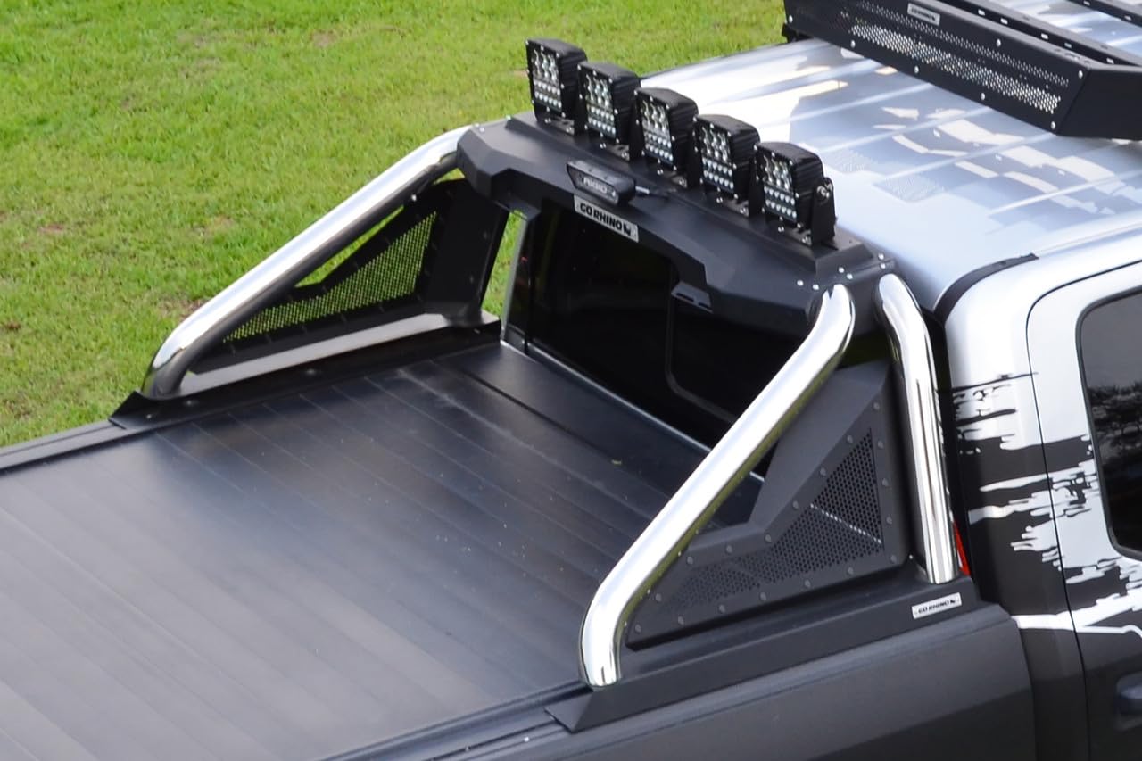 Sport Bar 2.0 Go Rhino w/Mounting for up to 6" Individual Lights & LED Light Bars up to 40" | Stainless Steel, Polished | 911010PS | Fits 2019-2023 Chevrolet/GMC Full Sized Trucks (See Description)