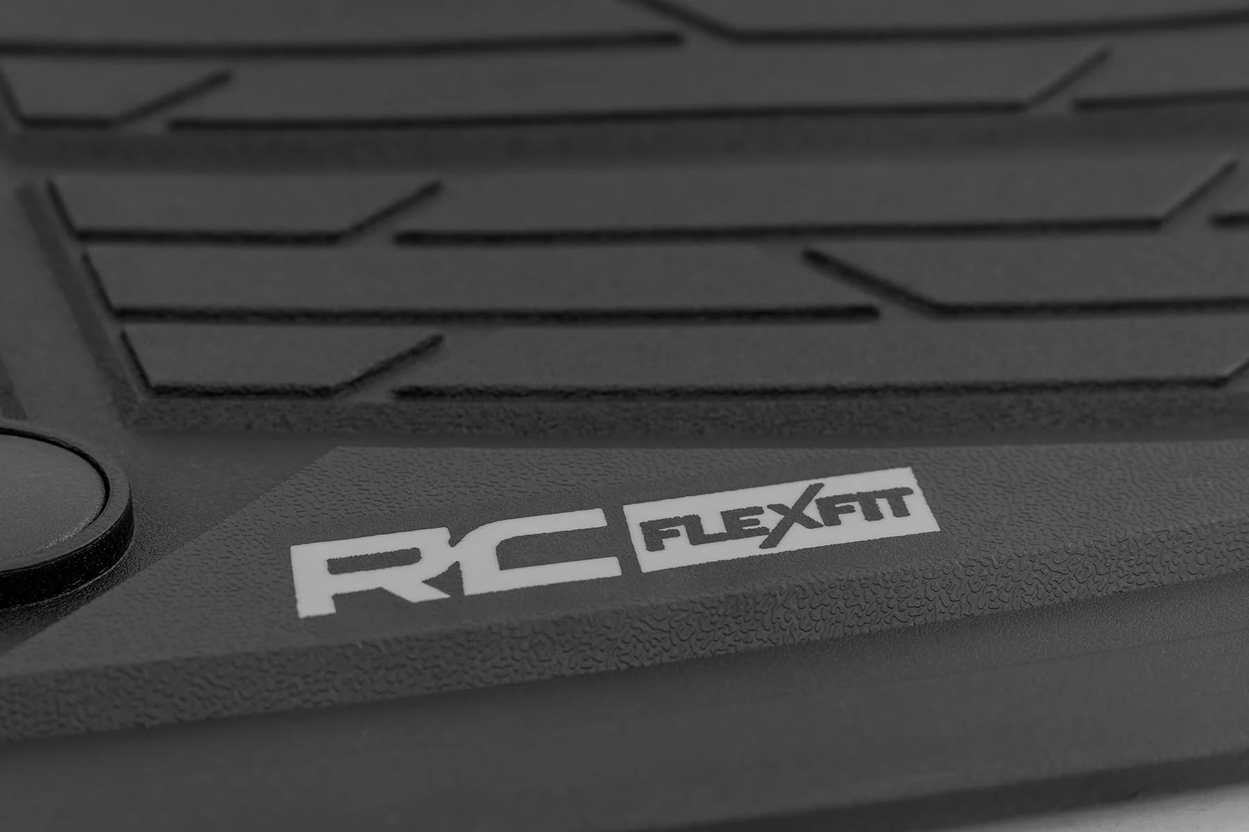 Flex-Fit Rough Country Front Floor Mats for Chevy Silverado & GMC Sierra 1500/2500HD/3500HD (2019-2026) Crew Cab - Custom All-Weather Non-Slip TPE Liners w/Spill Saver Lip