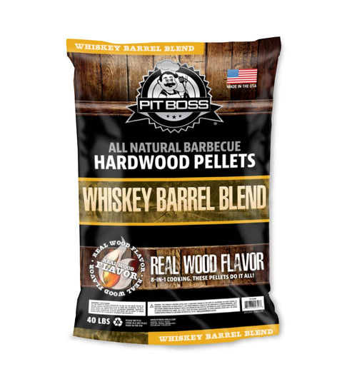 Pit Boss All Natural Hardwood BBQ Wood Pellets (40 pound Whiskey Barrel Blend) for Pellet Grills and Smokers