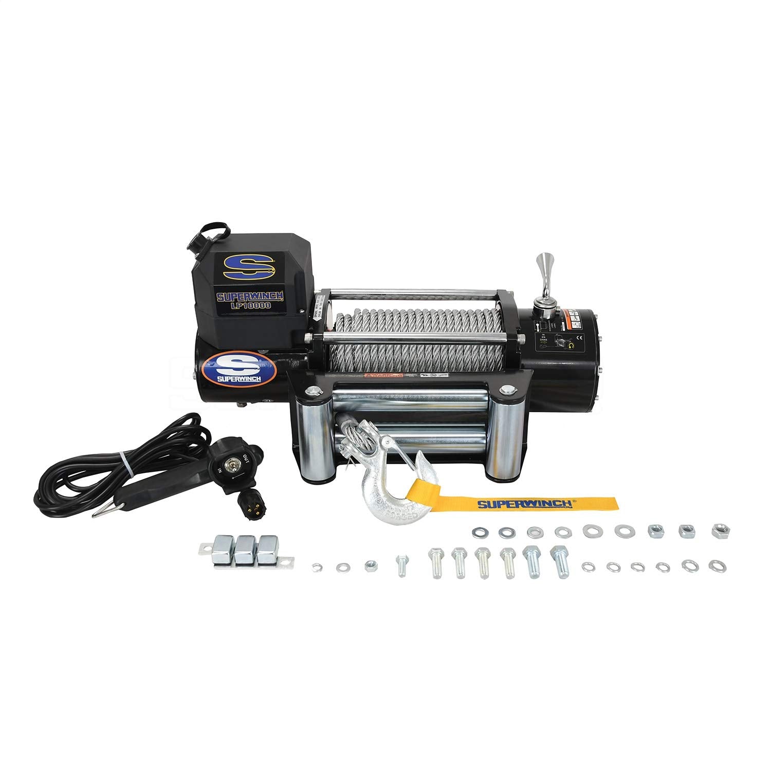 LP10000 Superwinch 1510200 Winch, 10,000lbs/4536kg single line pull with roller fairlead, and 12' handheld remote