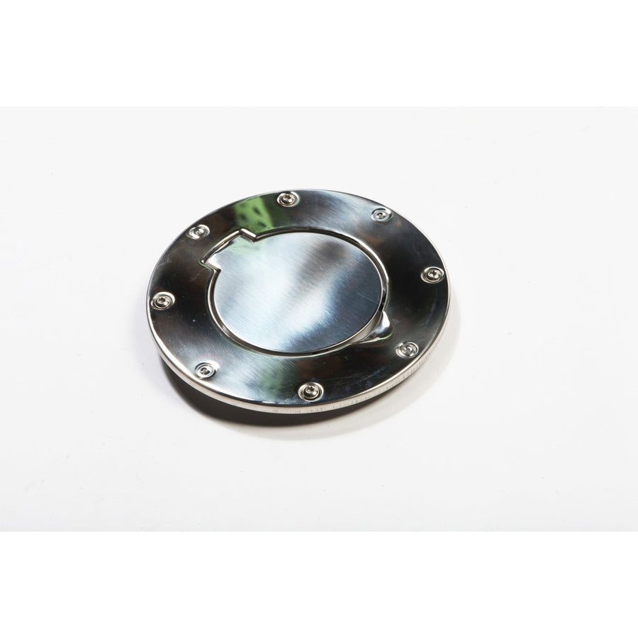 Gas Cap Door Rugged Ridge 11134.01, Non-Locking, Stainless Steel; 97-06 Jeep Wrangler TJ