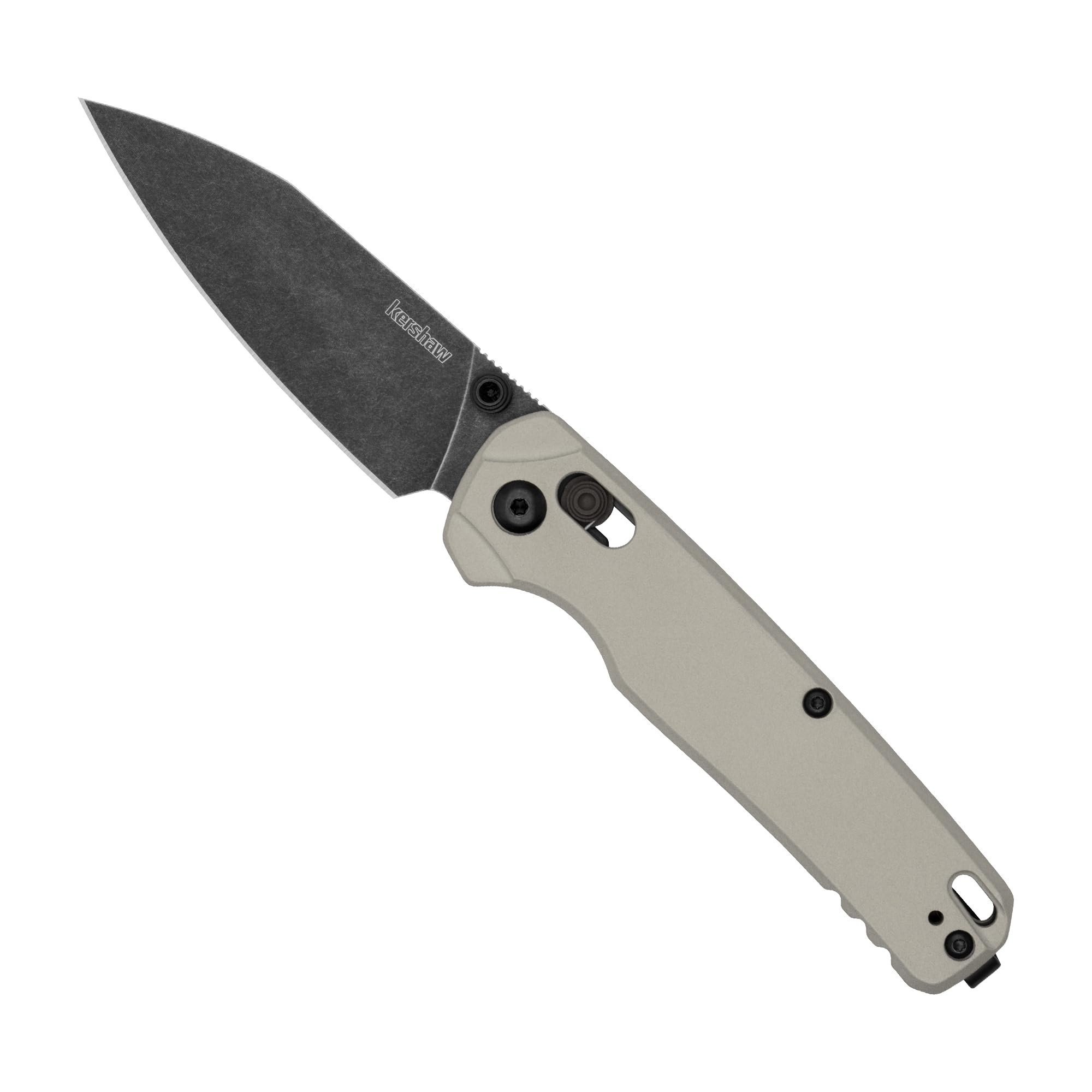 Kershaw Pocket Knife Bel Air, Bright Nickel, 3.1 Inch Stainless Steel Reverse Tanto Blade, EDC with Assisted Opening, Reversible Carry, USA Made, Everyday Carry Pocket Knife for Men and Women
