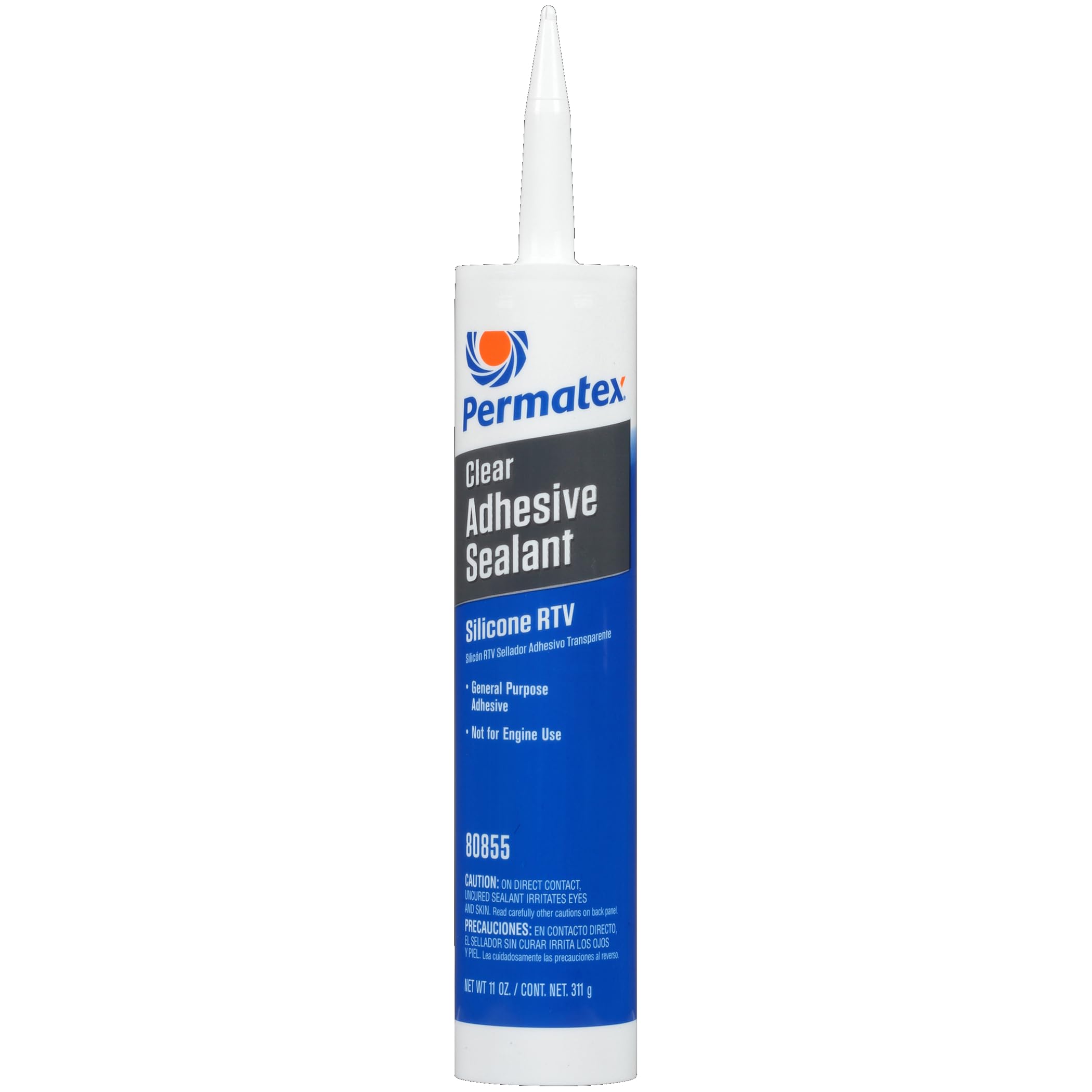 Permatex Clear 80855 RTV Silicone Adhesive Sealant, Waterproof, 11 oz.