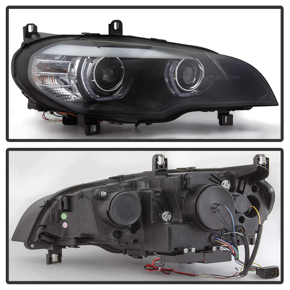 BMW X5 E70 2007-2010 Spyder 5085481 AFS Model HID Model Only (Does Not Fit Halogen Model) Projector Headlights - Black
