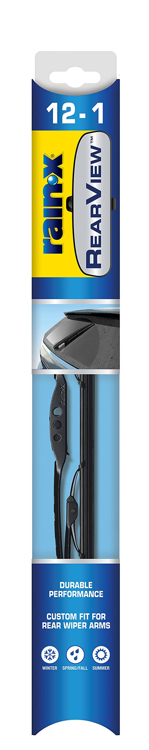 RearView Rain-X 850035 12 Inch Rear Wiper Blade, Conventional Wiper Blade Fits J-Hook (Pack Of 1), Automotive Replacement Wiper Blades That Meet Or Exceed OEM Quality And Design Standards