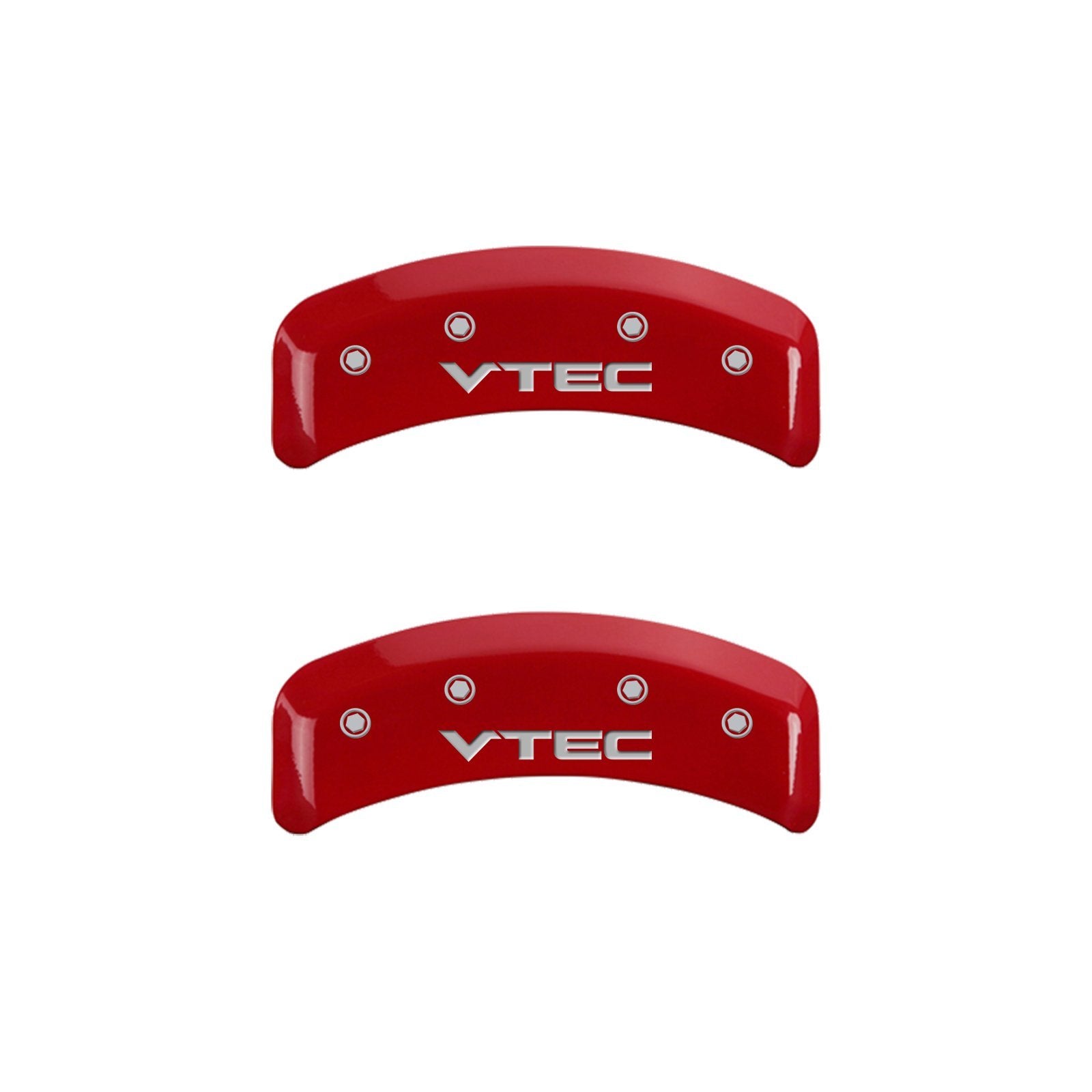 MGP Caliper Covers Front and Rear 39002SVTCRD Red Powder Coat Finish, Set of 4 (Vtech Silver Characters, Engraved)