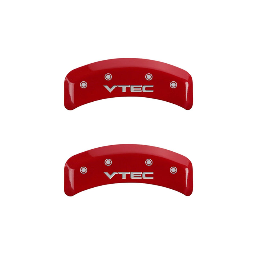 MGP Caliper Covers Front and Rear 39002SVTCRD Red Powder Coat Finish, Set of 4 (Vtech Silver Characters, Engraved)