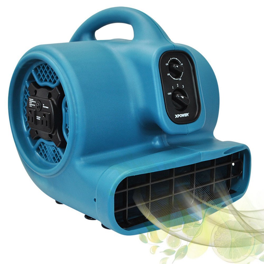 Freshen Aire XPOWER P-450AT 1/3 HP 2000 CFM 3 Speed Scented Air Mover, Carpet Dryer, Floor Fan, Blower with Timer and Power Outlets