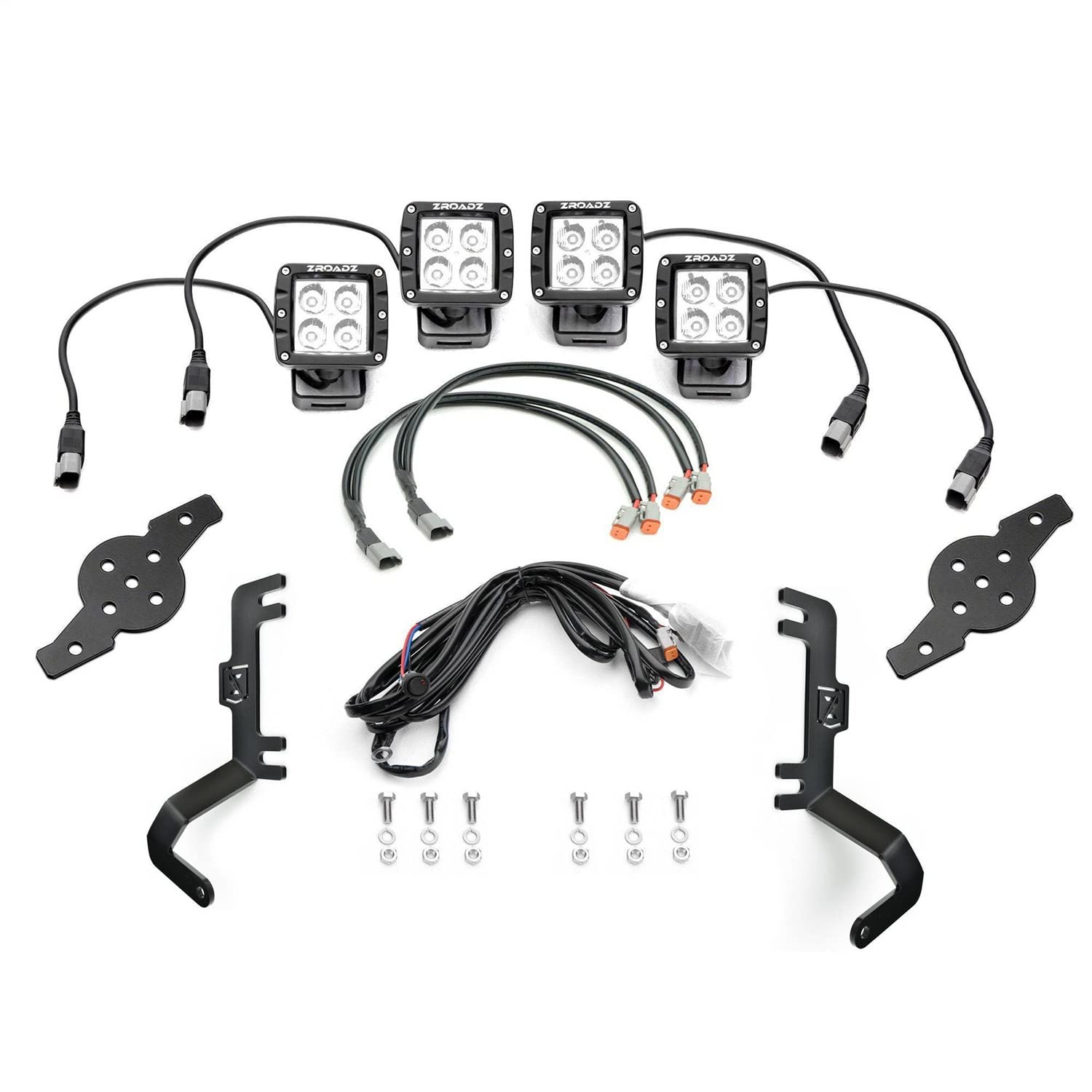 Zroadz Hood Hinge LED Light Z362281-KIT4 - Kit Fits GMC Sierra 1500