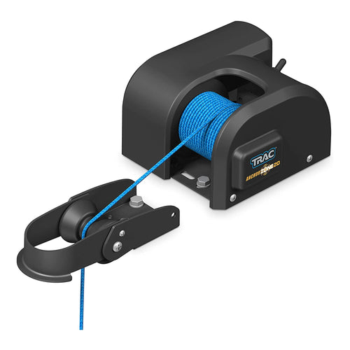 TRAC Outdoors Camco AnchorZone 20 Electric Anchor Winch | Features a High-Efficiency 12-Volt DC All-Steel Gear Motor & Includes 100-Ft of Pre-Wound Braided Rope | Max Anchor Capacity of 20lbs (69000)